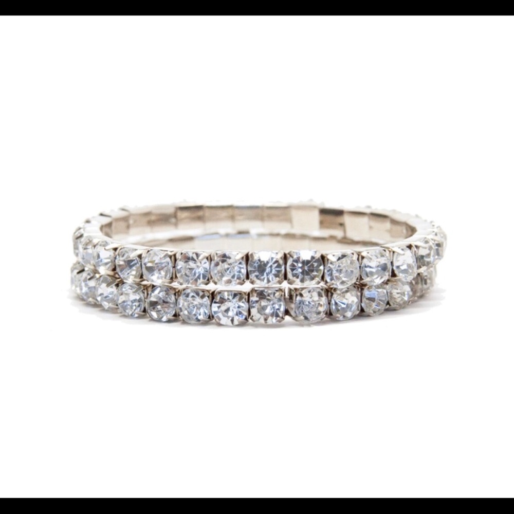 Silver crystal bracelets